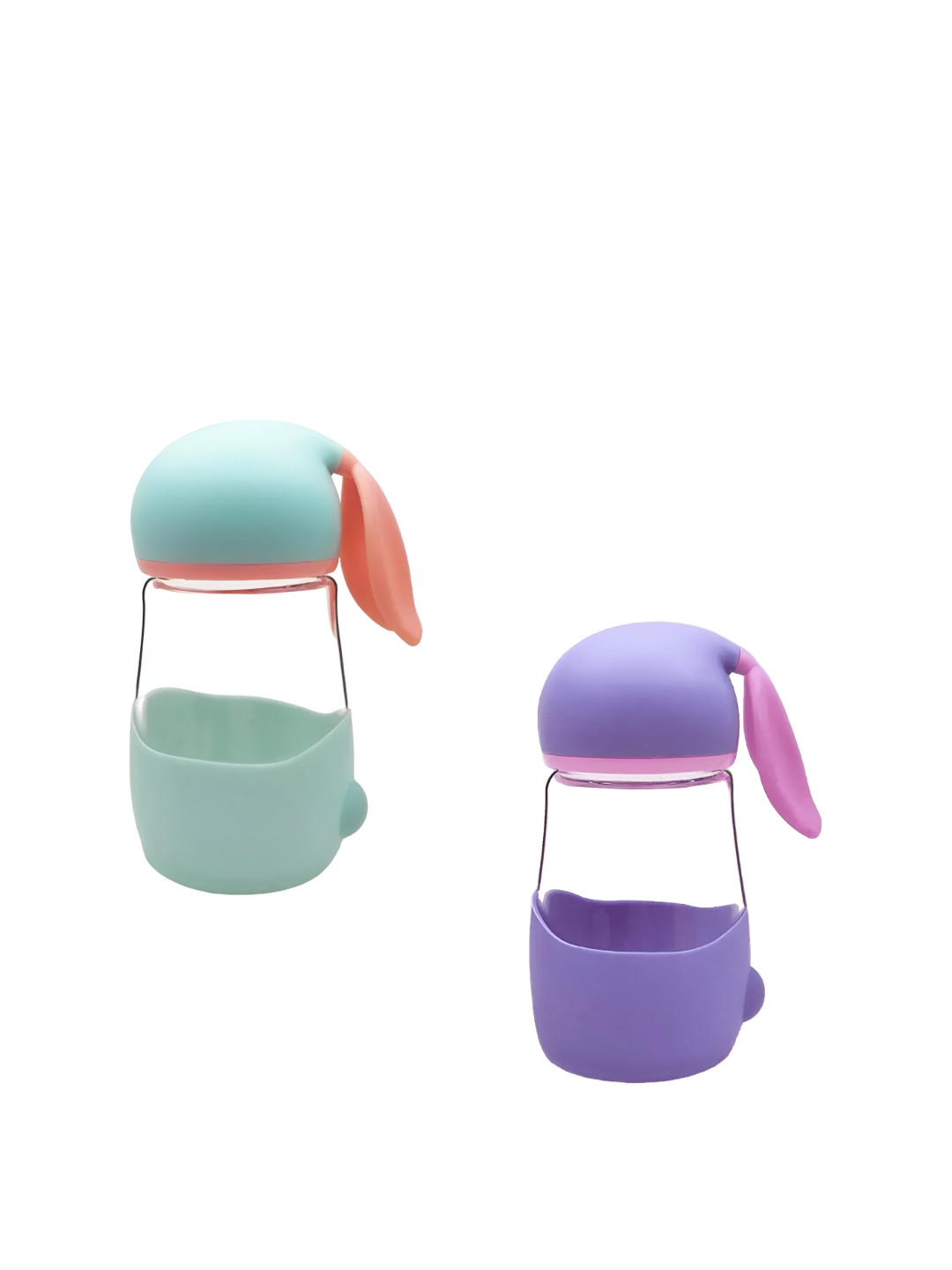 WELOUR Lavender Glass Spill Proof 2 Piece Water Bottle - 350ml