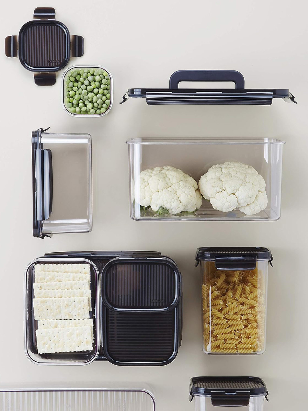 Lock & Lock Transparent & Black Tritan Fridge Container 2.1 L