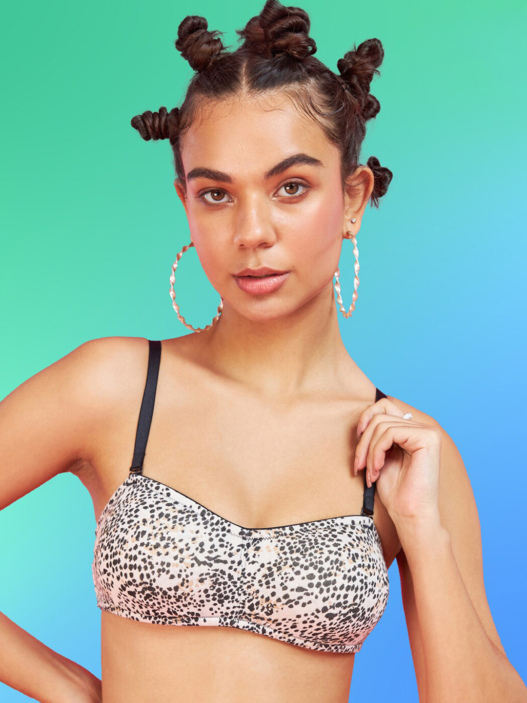 ENAMOR XO Cheetah Printed Non-Wired Non Padded Full Coverage Multiway Bra- All Day Comfort