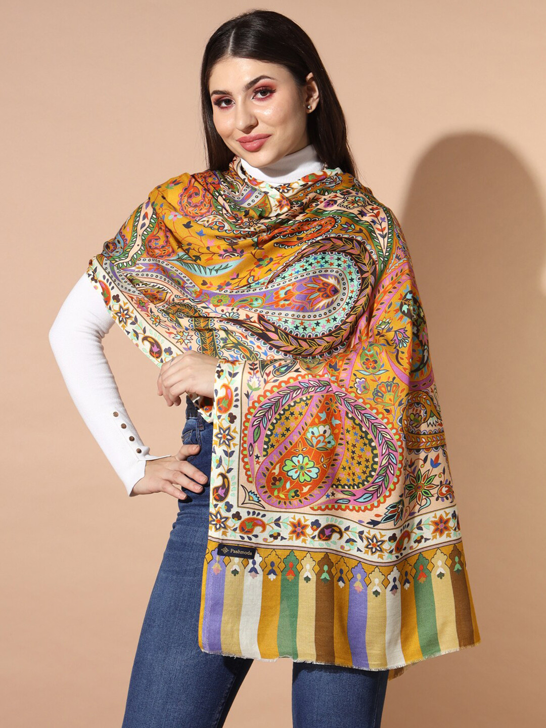 Pashmoda Ethnic Motifs Printed Stole