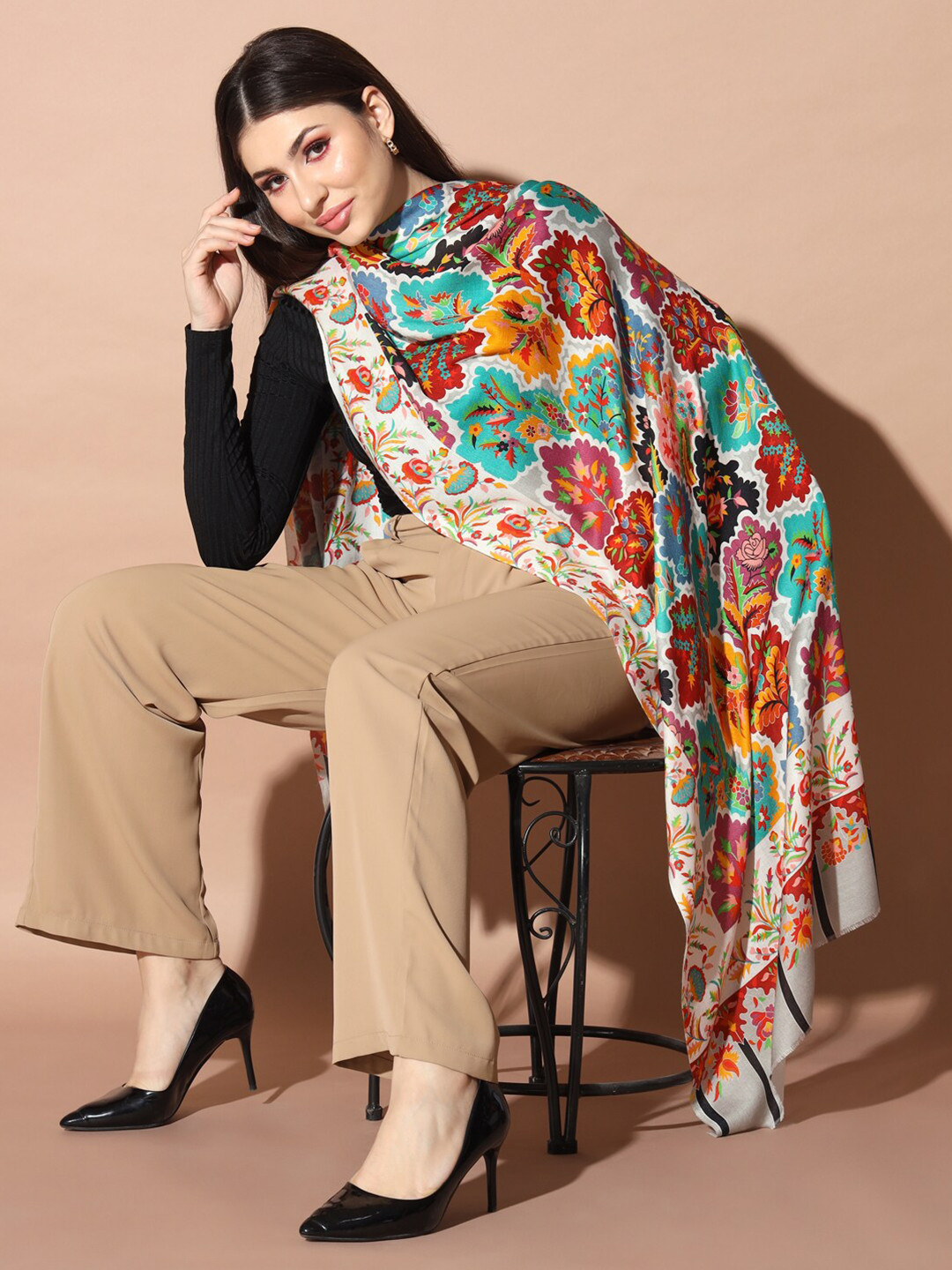 Pashmoda Floral Printed Modal Stole