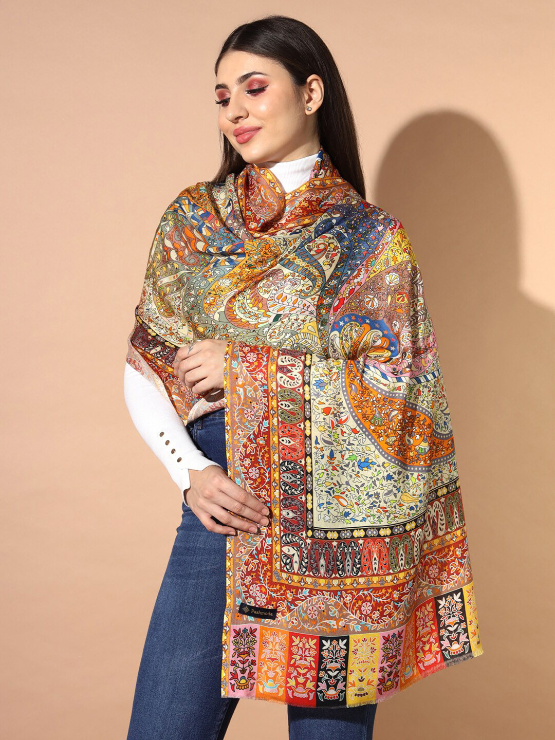 Pashmoda Paisley Printed Modal Stole