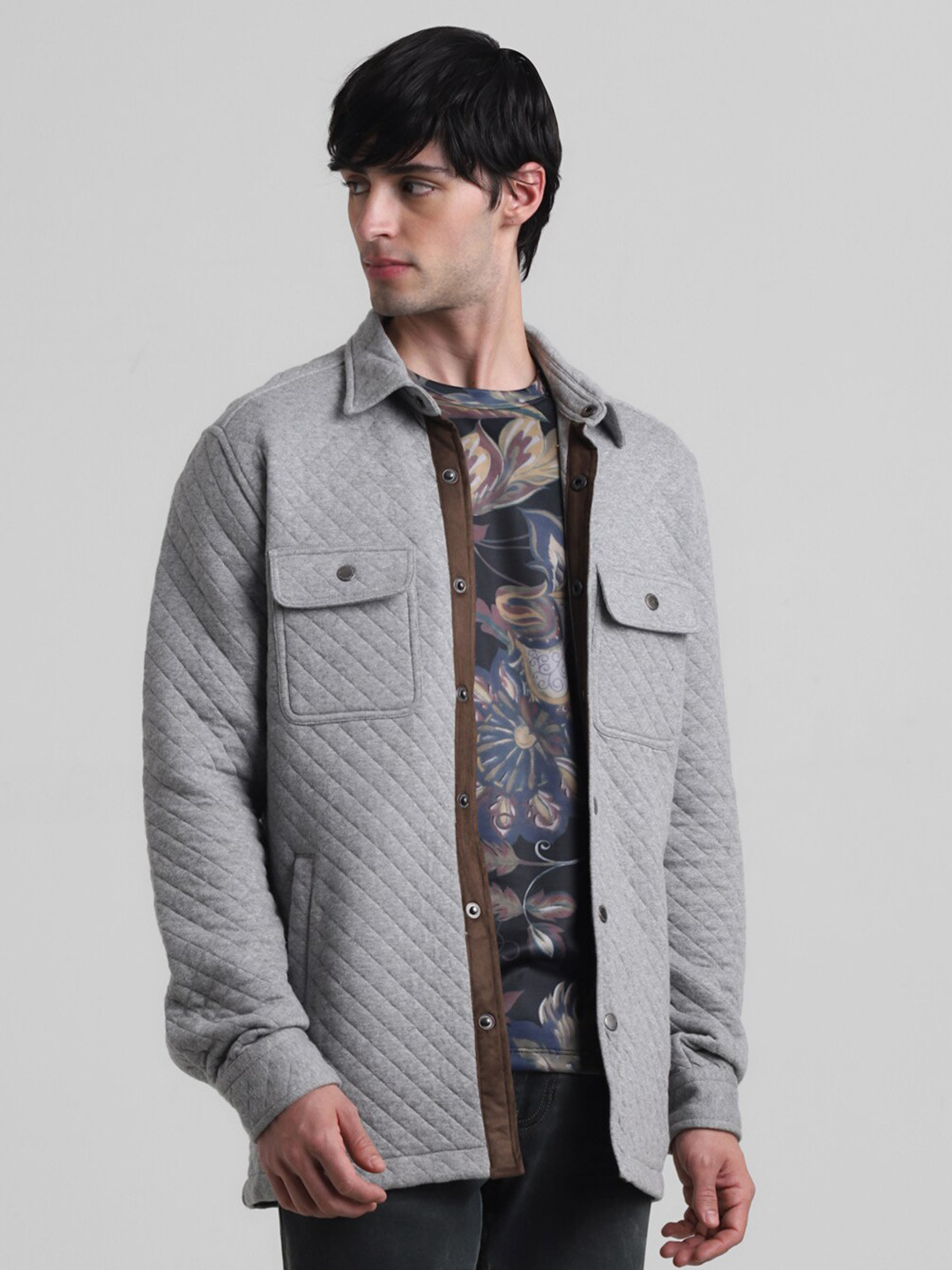 Jack & Jones Self Design Casual Oversized Shacket