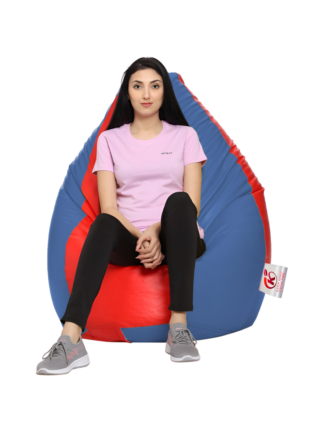 Coaster Shine Red Blue Colourblocked 3 XL Body Bean Bag Cover