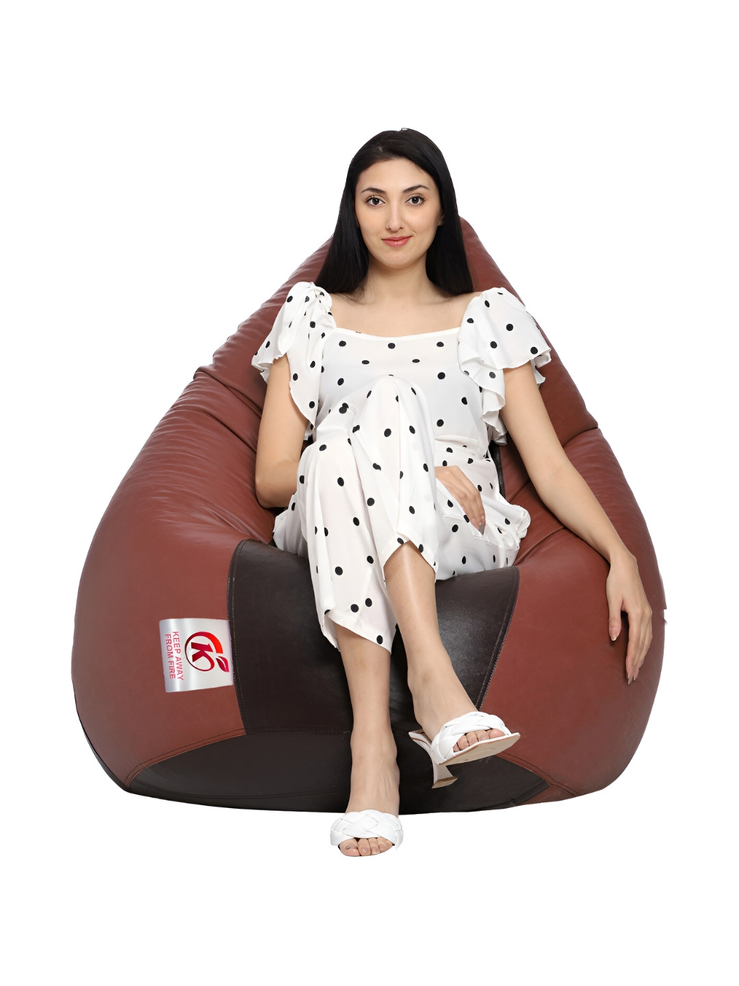 Coaster Shine Black Tan Colourblocked 3 XL Body Bean Bag Cover