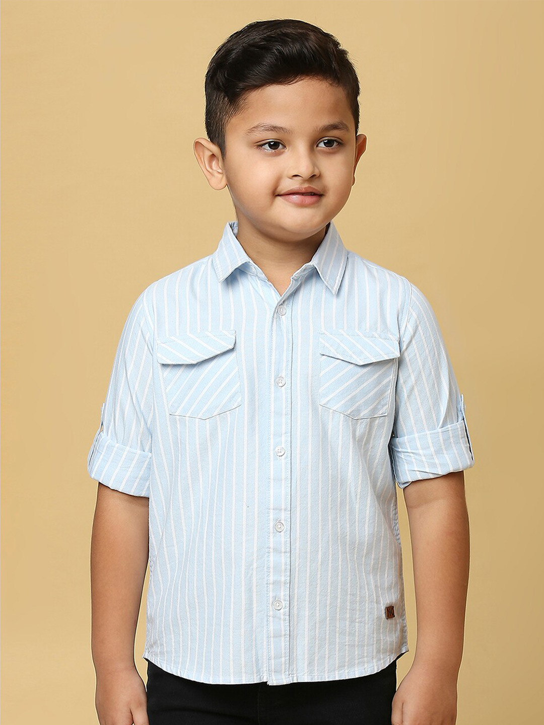 Killer Boys Smart Fit Vertical Striped Organic Cotton Casual Shirt