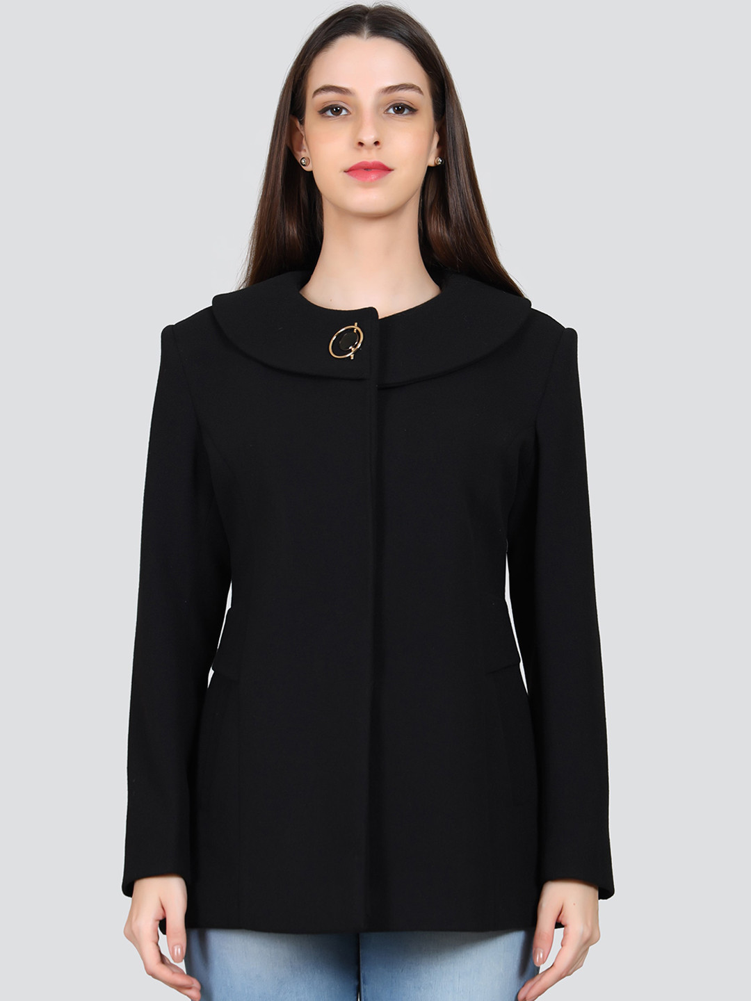 YOUNG CLUB CLASSIC Peter Pen Collar Woollen Longline Overcoat