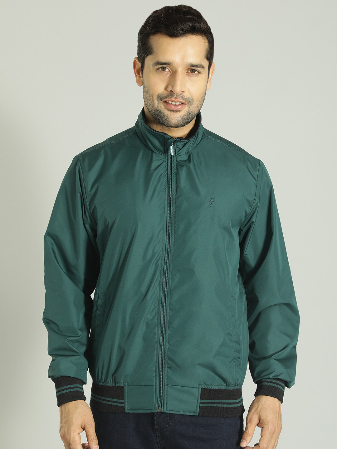 Indian Terrain Mock Collar Lightweight Bomber Jacket