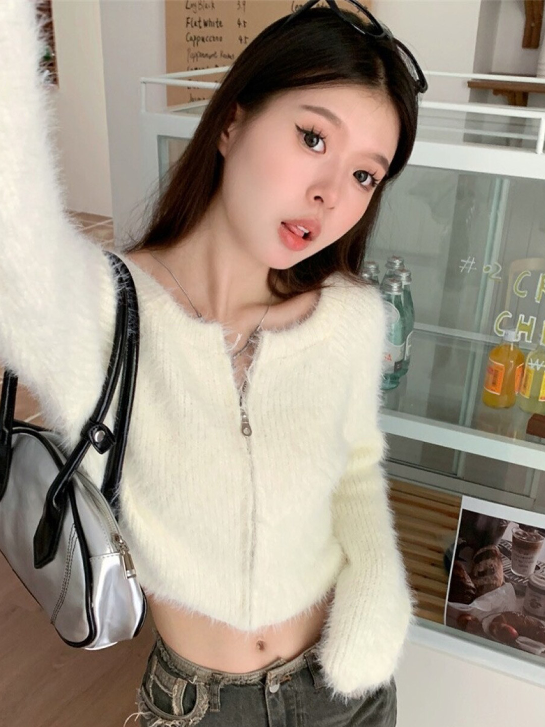 StyleCast Girls White Round Neck Top