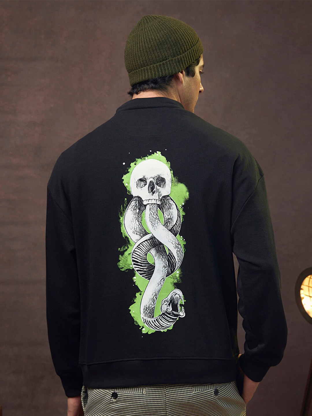 Bewakoof Official Harry Potter Merchandise Printed Oversized Pullover Sweatshirt