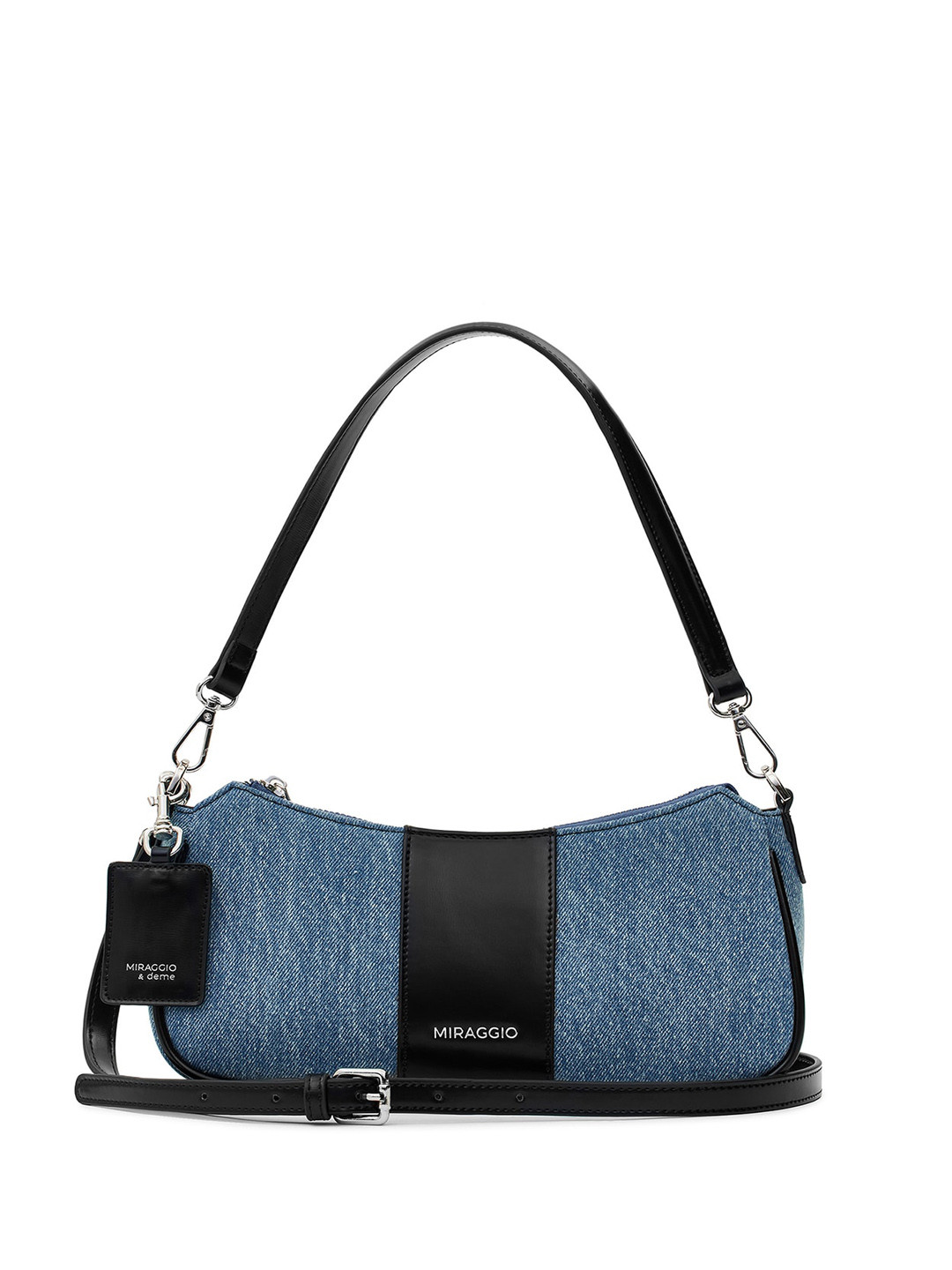 MIRAGGIO Bella Black Shoulder Bag With Adjustable & Detachable Strap
