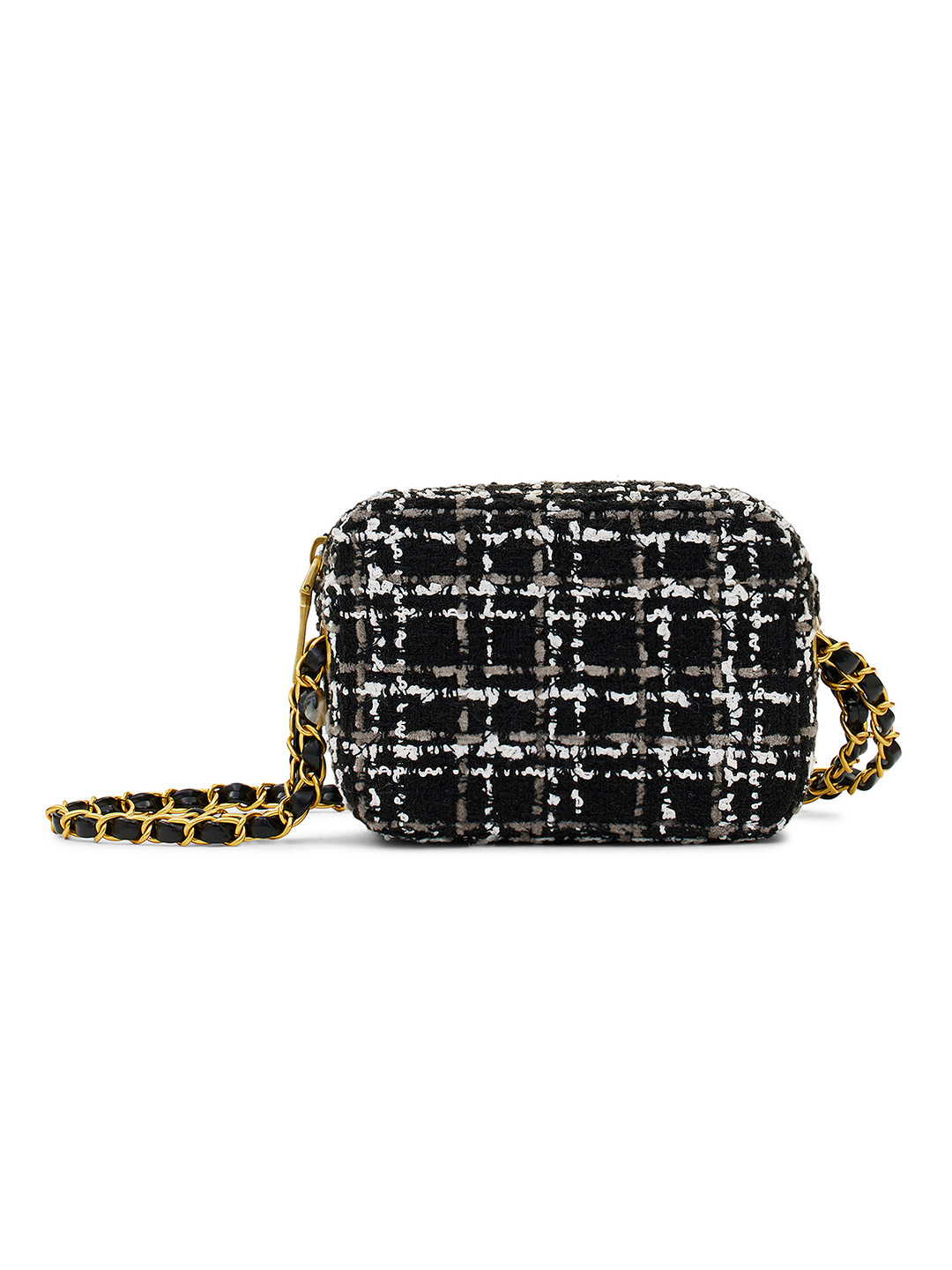 MIRAGGIO Donna Black Crossbody Bag With Chain Strap