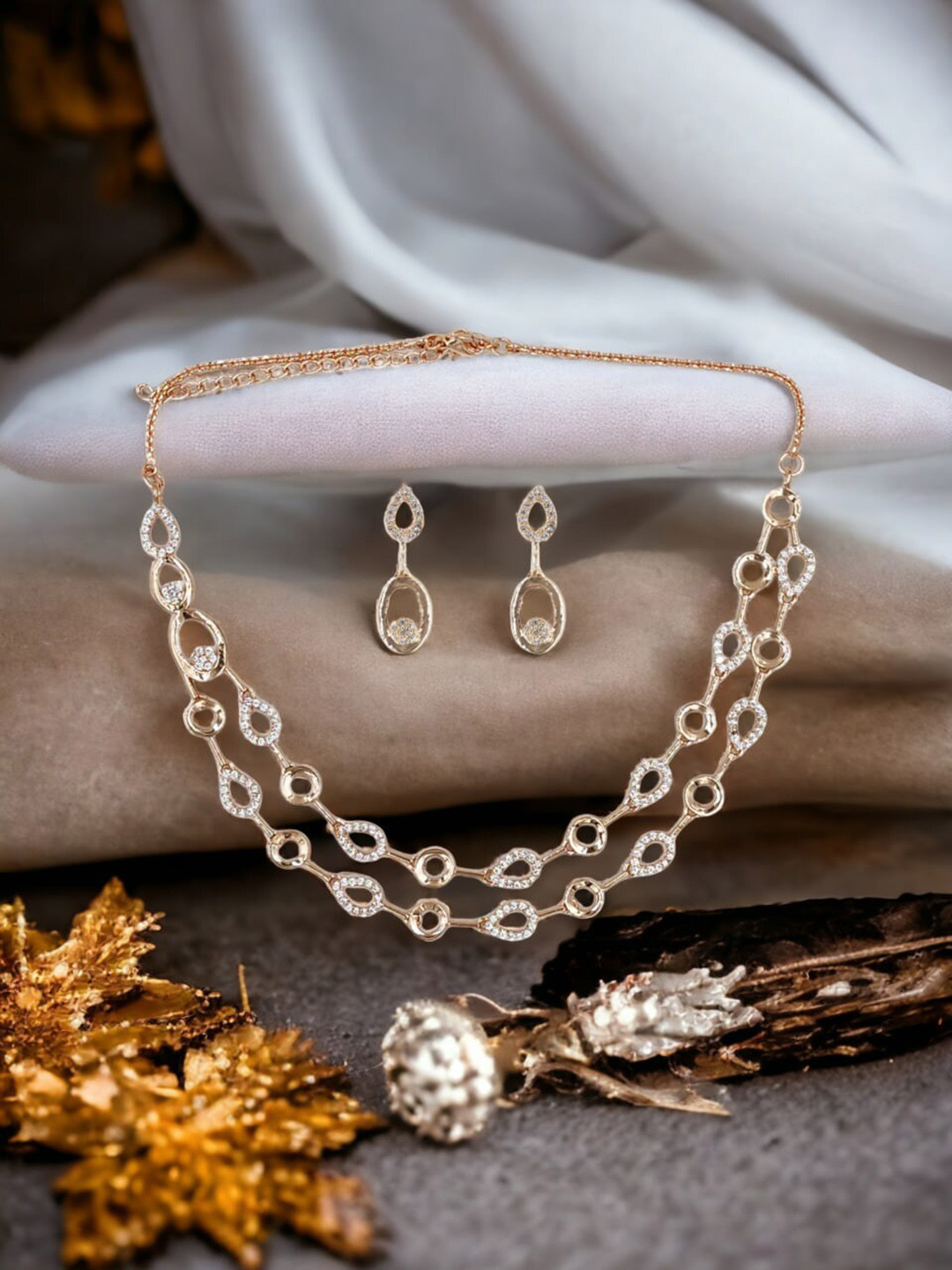 DressBerry Rose Gold Plated Jewellery Set