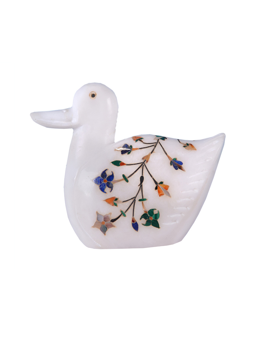 Avinash Handicrafts Duck White Stone Natural Living Room Small Showpiece - 3.9 Inches