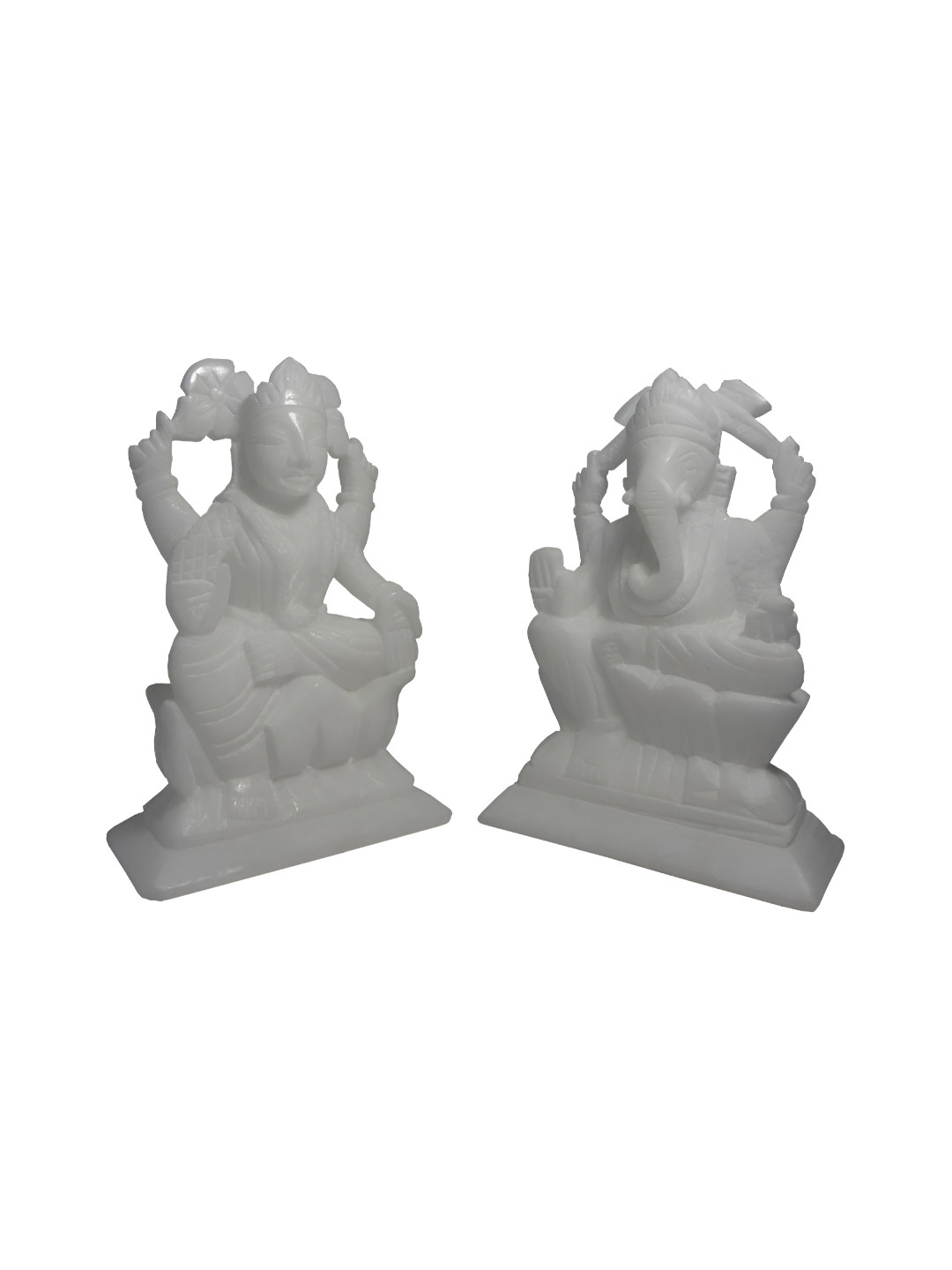 Avinash Handicrafts White 2 Pieces Religious Idol Showpieces