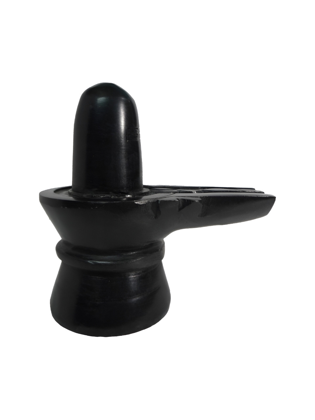 Avinash Handicrafts Shiva Linga Black Marble Glossy Prayer Room Hand-Crafted Small Showpiece - 2.8 Inches