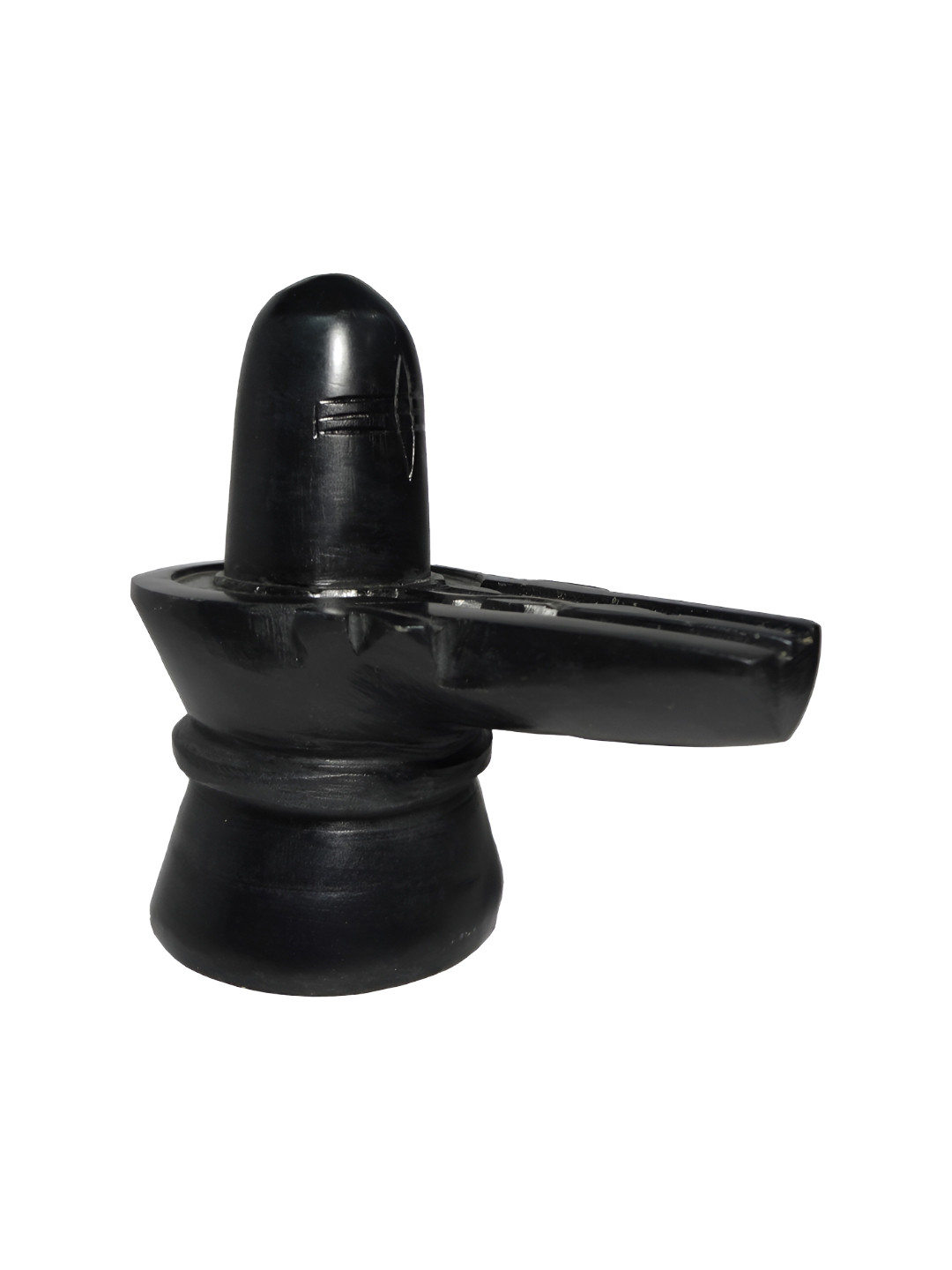 Avinash Handicrafts Shiva Linga Black Marble Matte Prayer Room Small Showpiece - 3.3 Inches