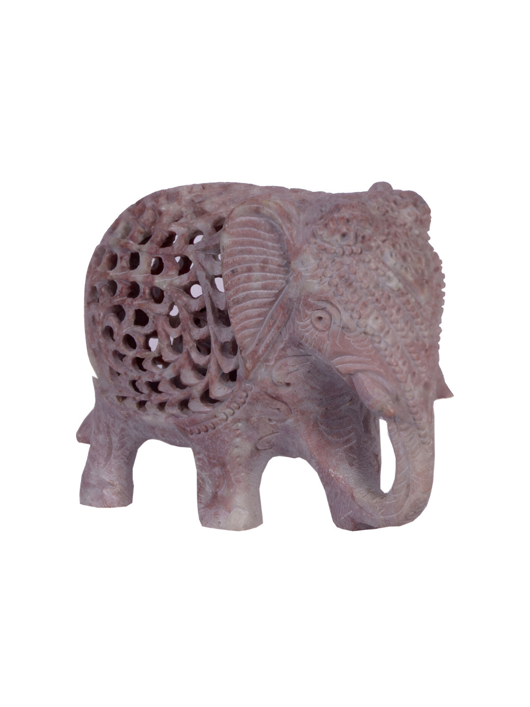 Avinash Handicrafts Elephant White Stone Matte Living Room Small Showpiece - 3.1 Inches