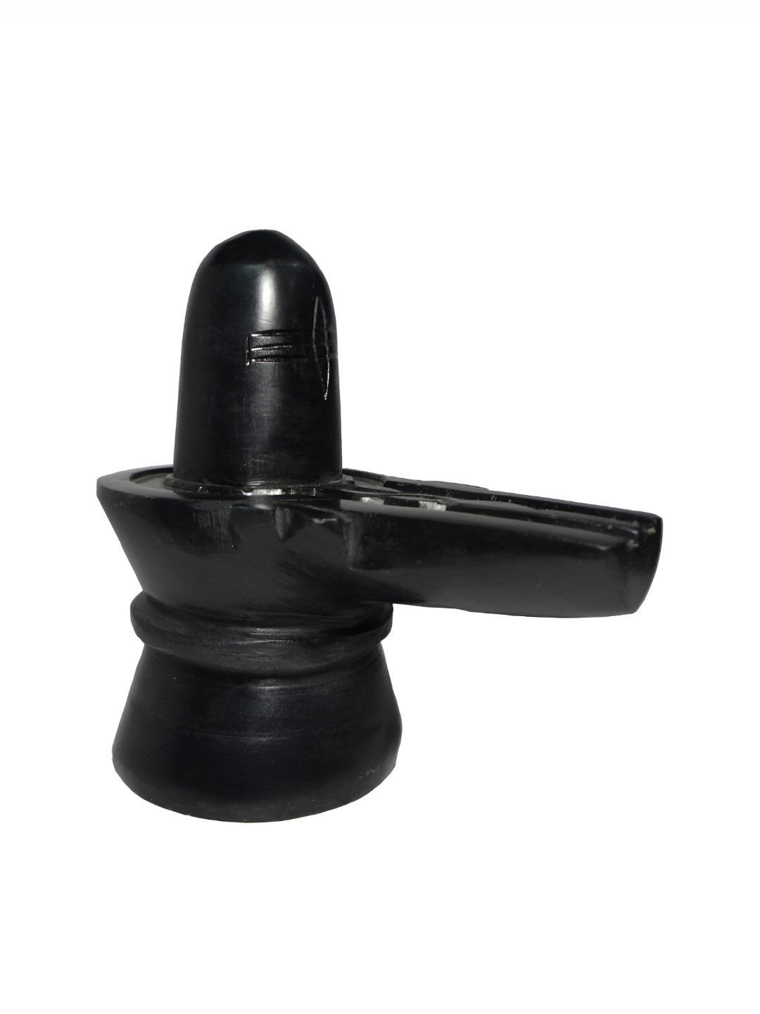 Avinash Handicrafts Shiva Linga Black Marble Natural Prayer Room Hand-Crafted Small Showpiece - 4.7 Inches