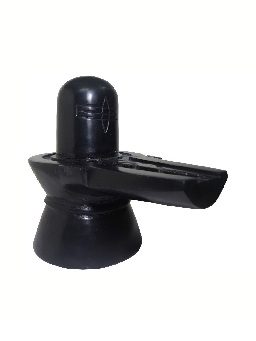 Avinash Handicrafts Shiva Linga Black Marble Natural Prayer Room Hand-Crafted Small Showpiece - 10.2 Inches