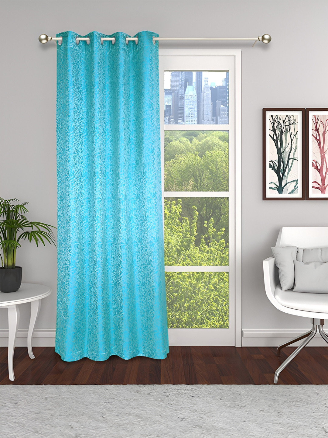 THE CONVERSION Blue Door Curtain