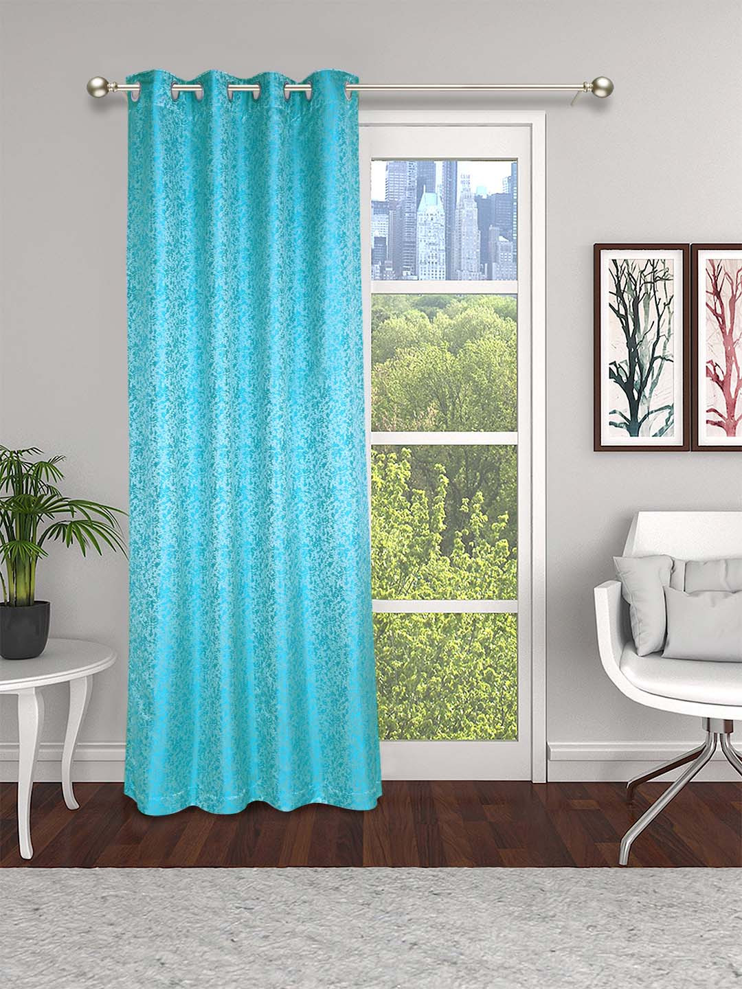 THE CONVERSION Blue Window Curtain