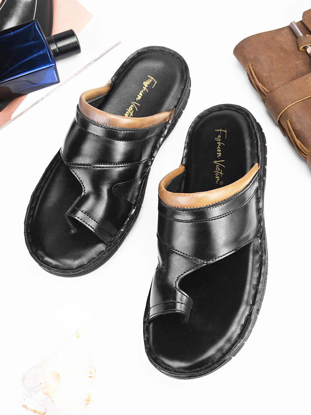Fashion Victim Men One Toe Leather Comfort Sandals