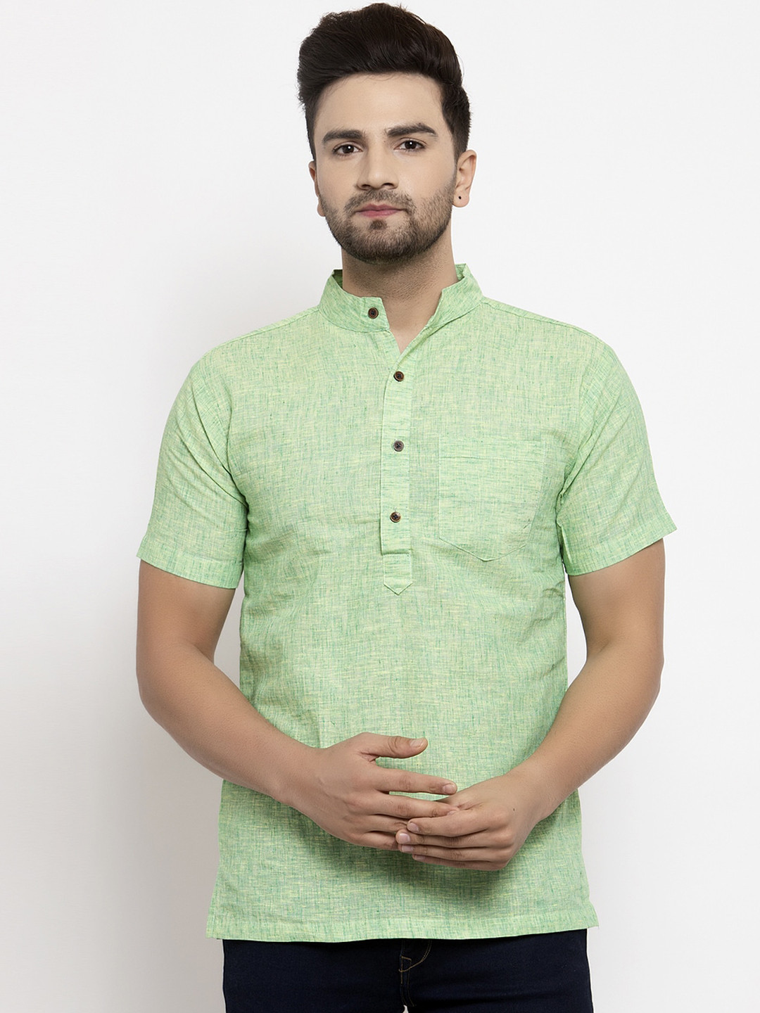 Sayesha Band Collar Cotton Straight Kurta