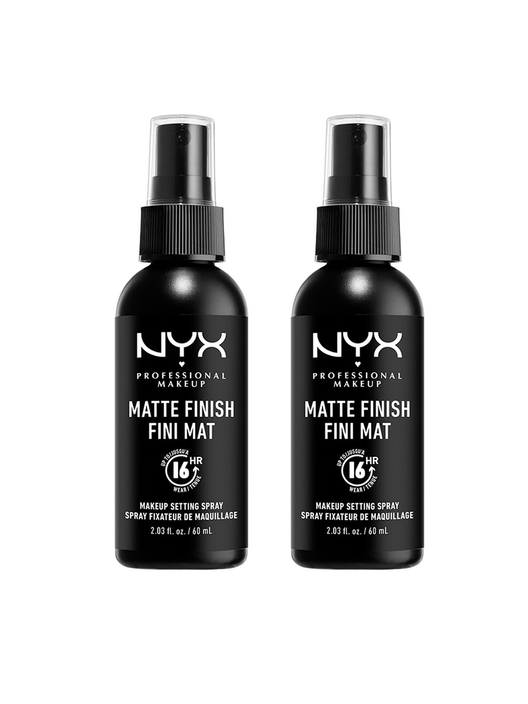 NYX PROFESSIONAL MAKEUP Set of 2 Matte Finish Makeup Setting Spray - 60 ml Each