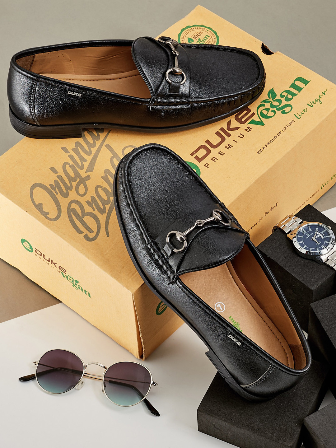 Duke Men Memory Foam Insole Horsebit Loafers