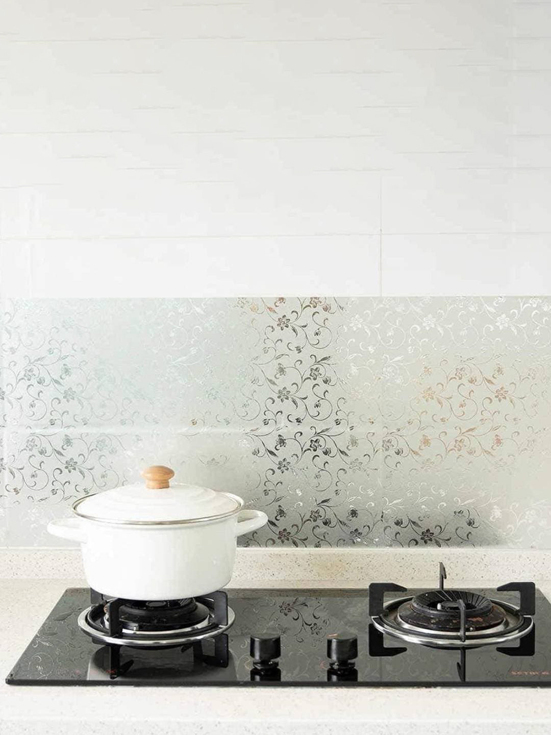 Jaamso Royals Silver-Toned Tree Branches Kitchen Wallpaper