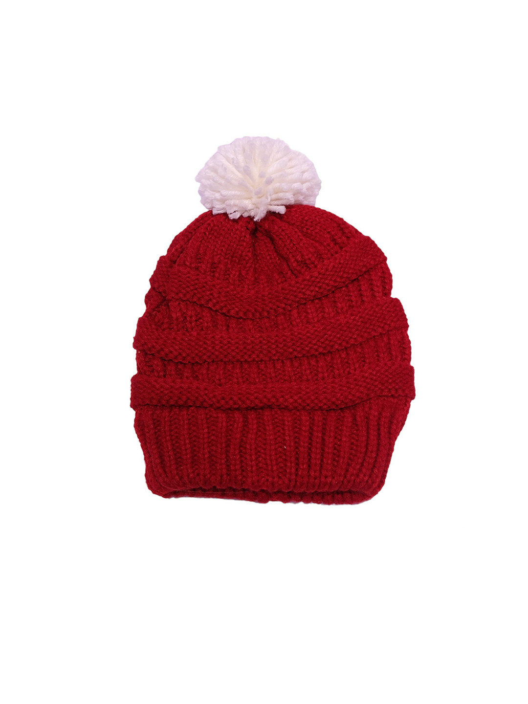 TIPY TIPY TAP Kids Self Design Beanie Cap with Pom Pom