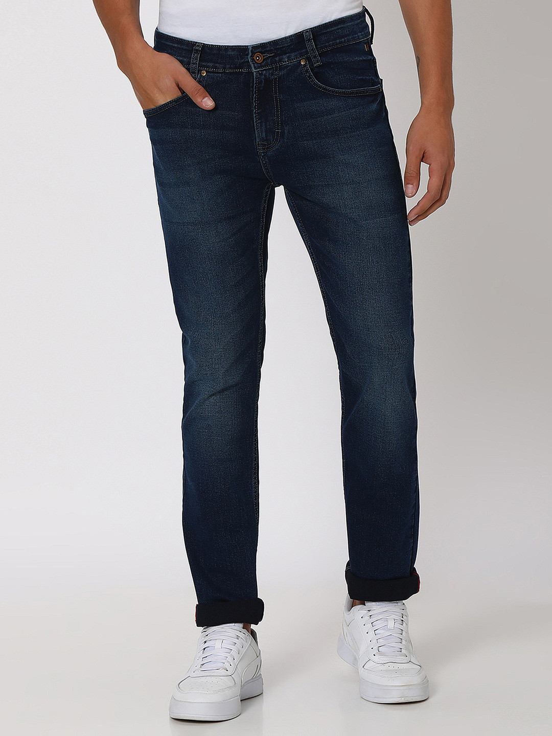 Mufti Men Originals Mid Rise Dark Shade Clean Look Skinny Fit Stretchable Jeans