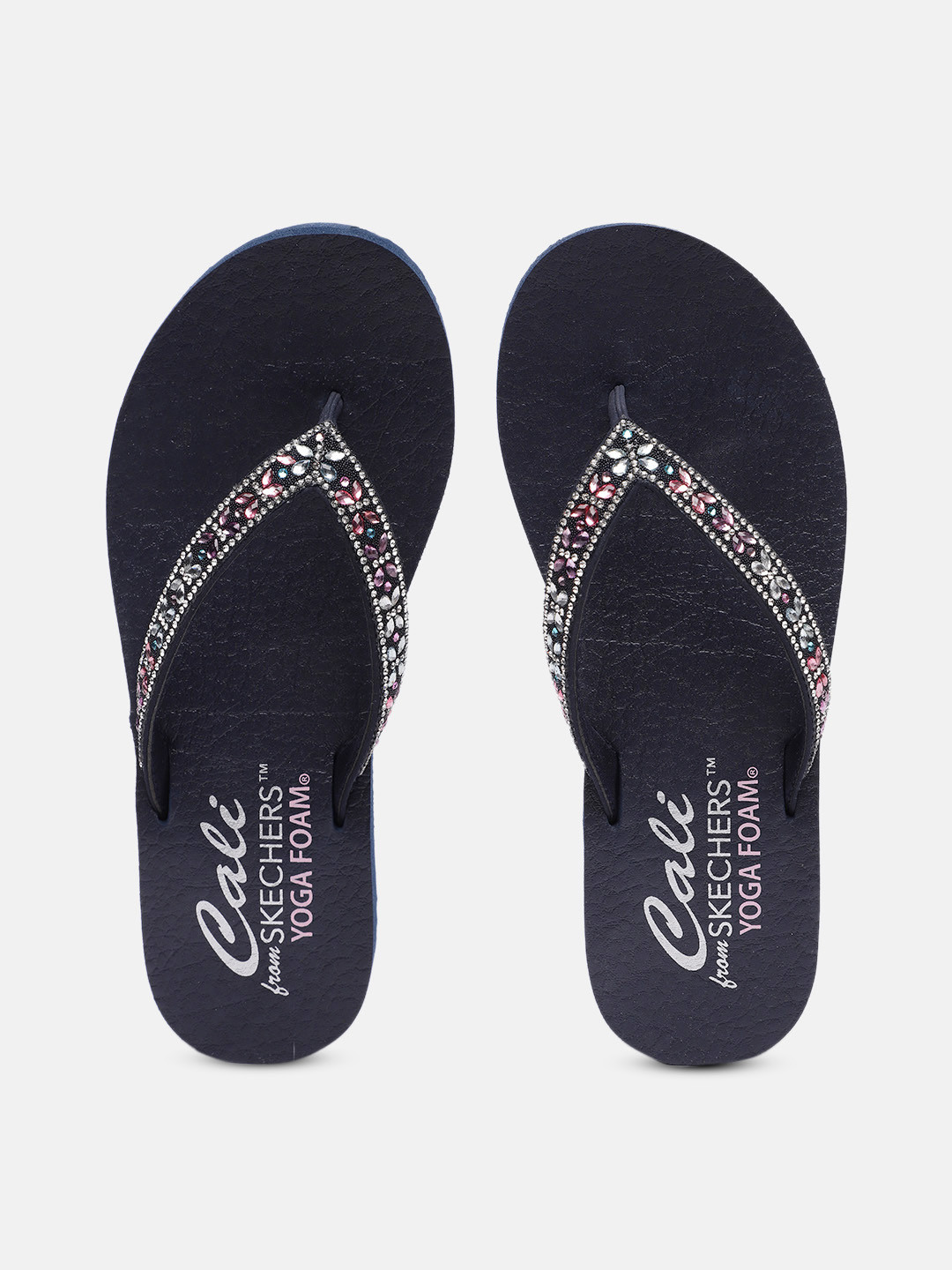 Skechers Women Embellished Rubber Thong Flip-Flops