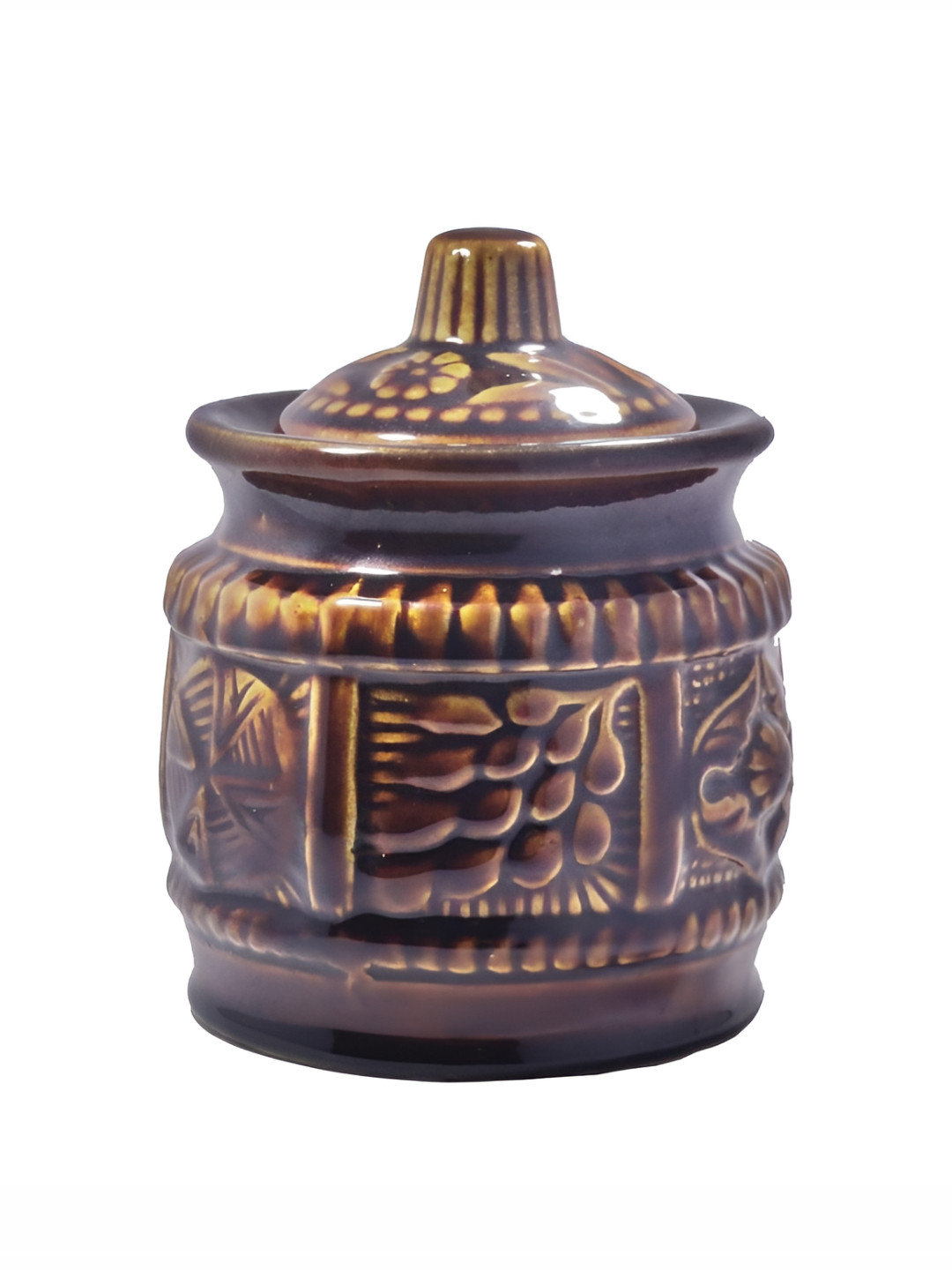 Caffeine Martban Barni Brown Ceramic Dishwasher Safe Clip-On Canister