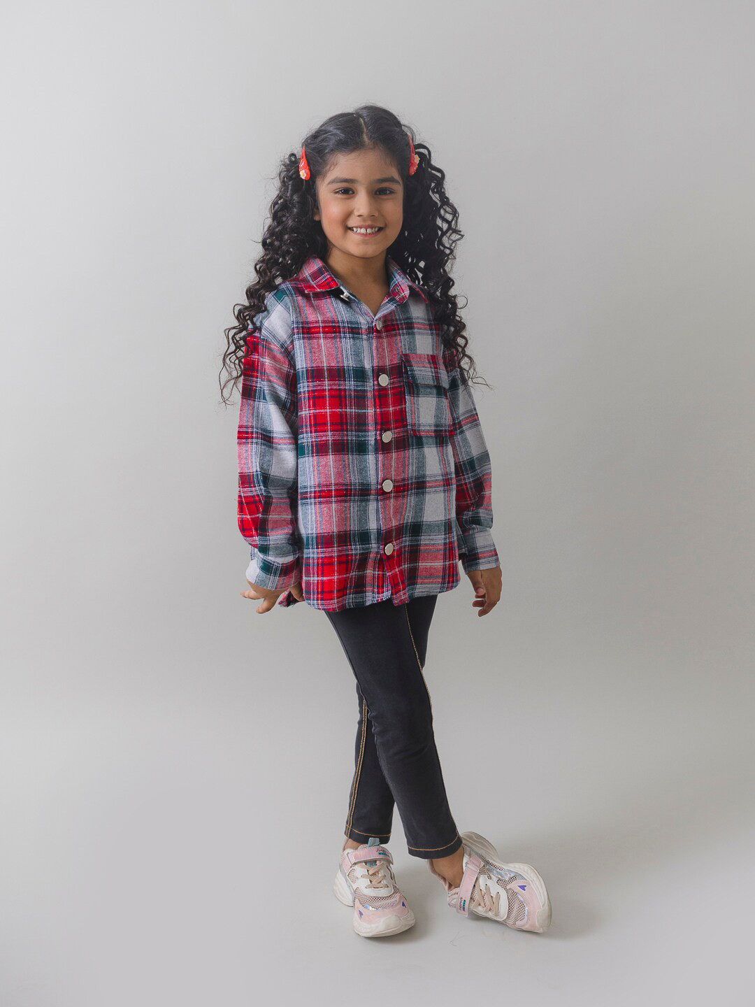 Fairies Forever Tartan Checked Cotton Shacket