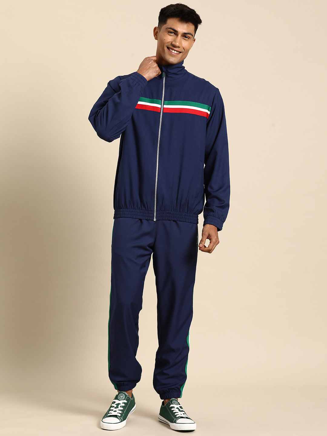 United Colors of Benetton Shoulder Tape Detail Mock Neck Tracksuit