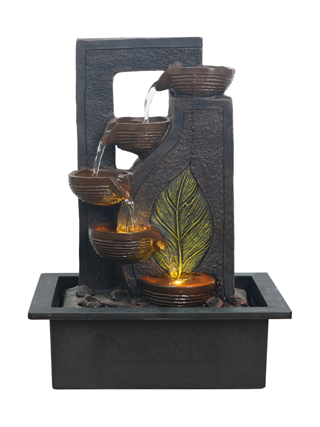 CHRONIKLE Black & Brown Textured Polyresin Fountain