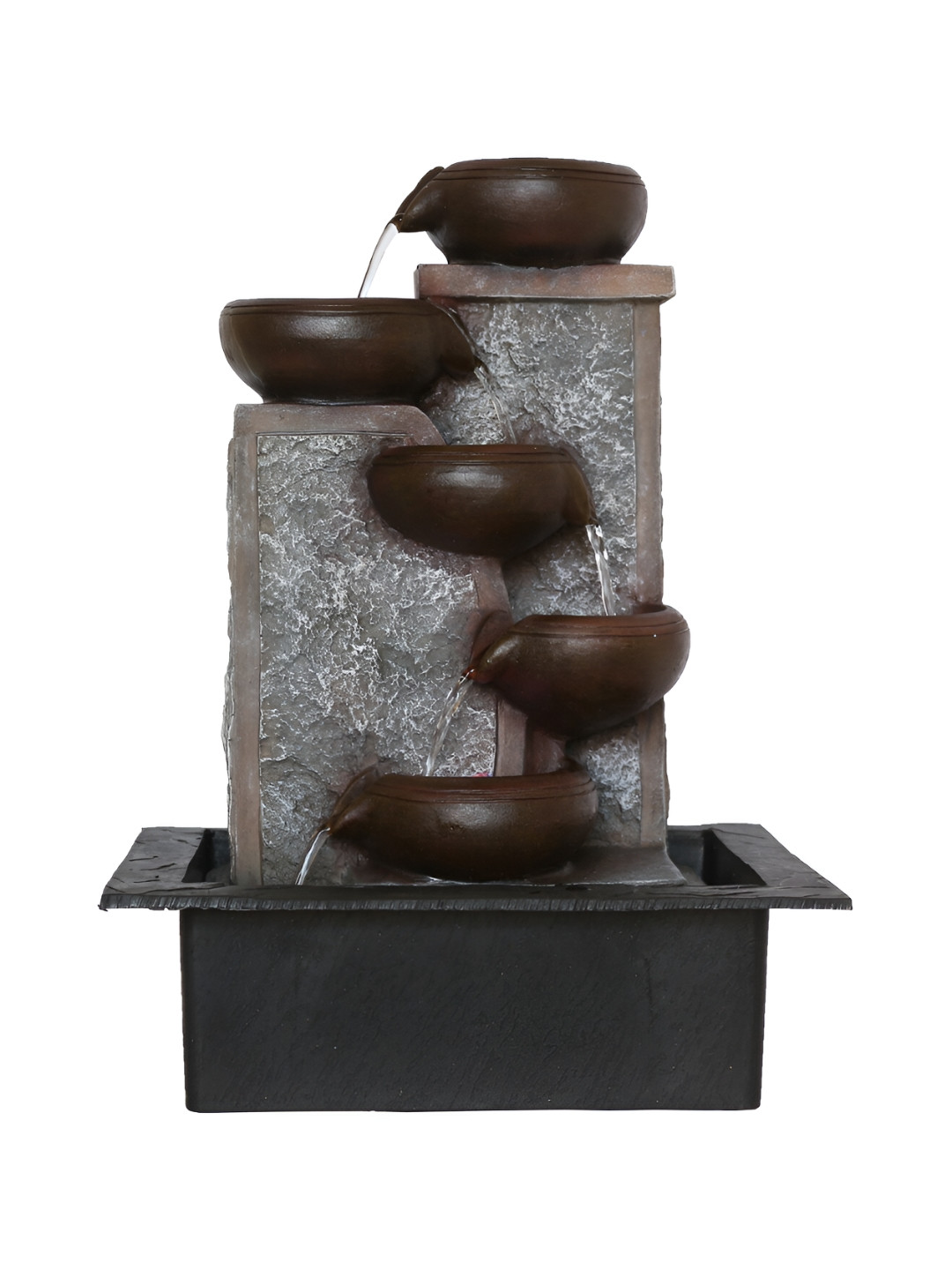 CHRONIKLE Grey & Brown Textured 5-step Indoor Fountain