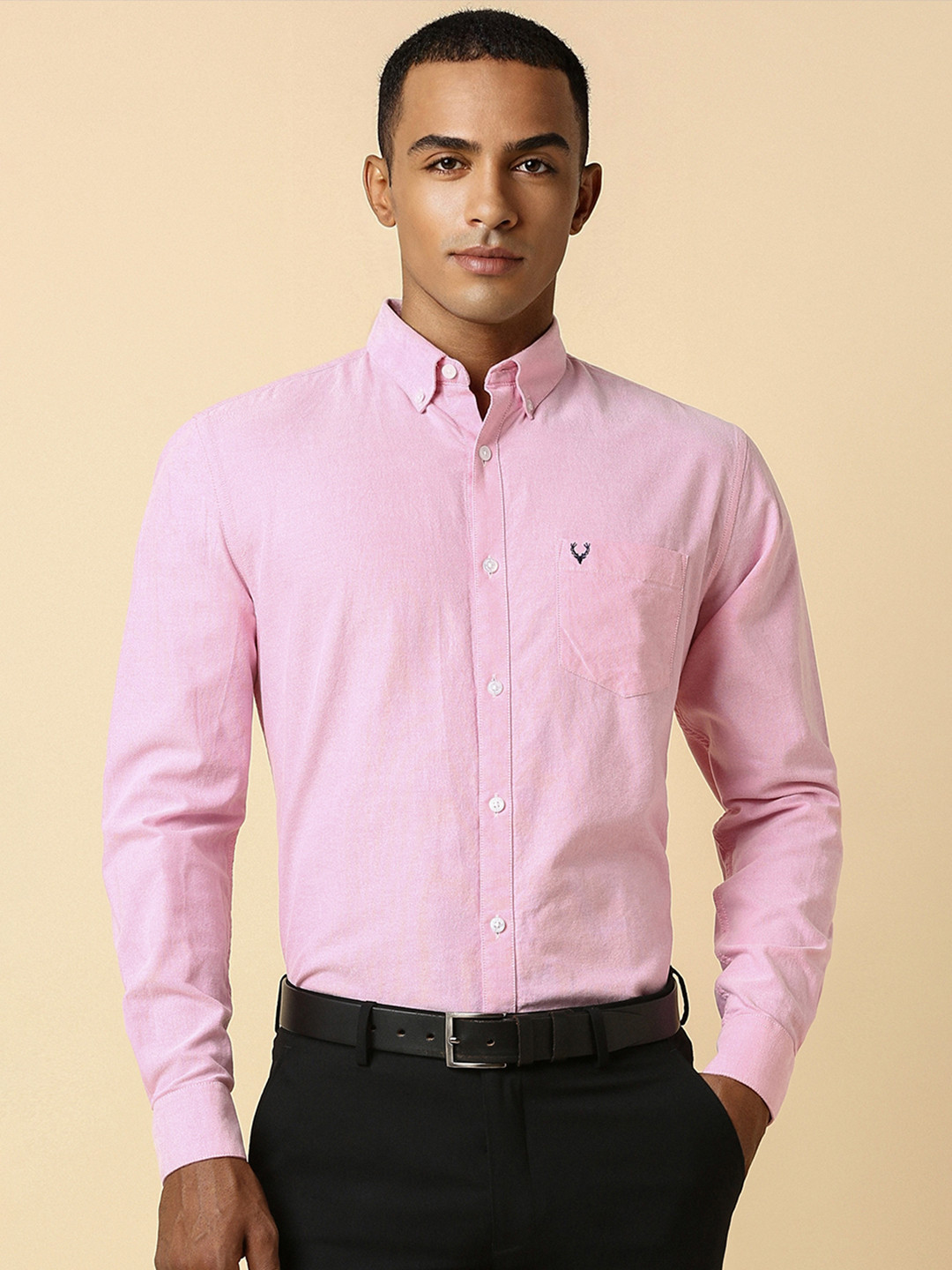 Allen Solly Men Pink Slim Fit Formal Shirt