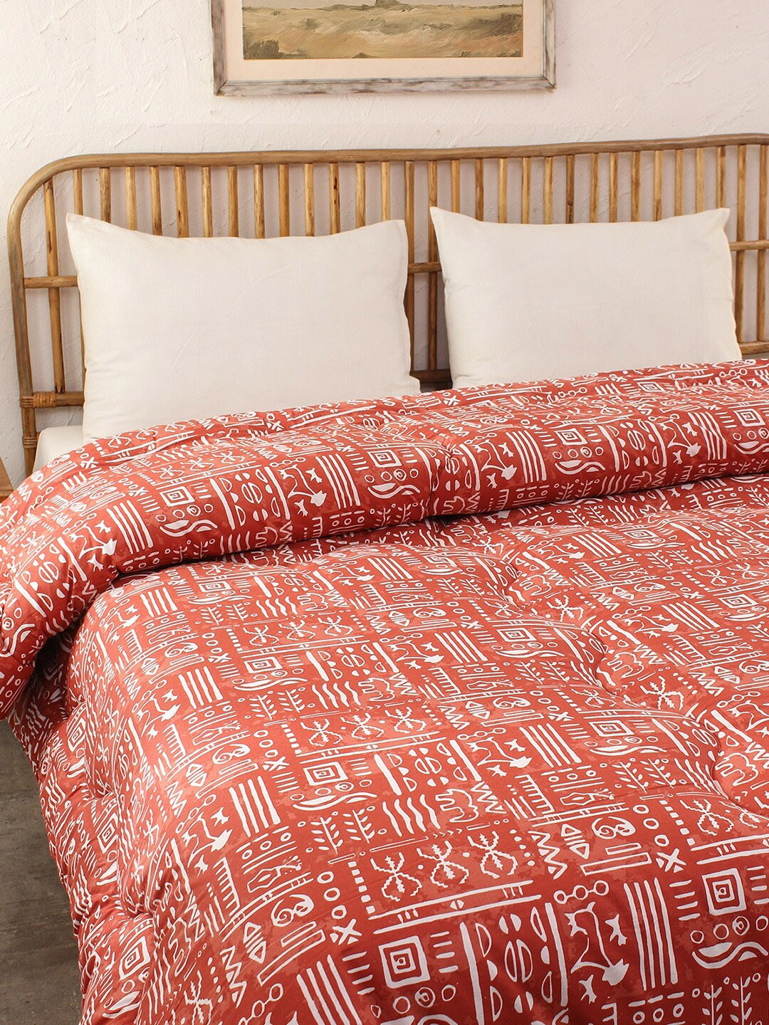 House This Rust Ethnic Motifs Heavy Winter 350 GSM Single Bed Comforter