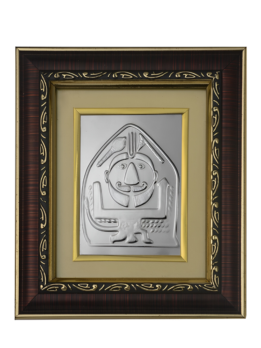 Pray Everyday Silver-Plated & Brown Salasar Balaji MDF Wall Photo Frame