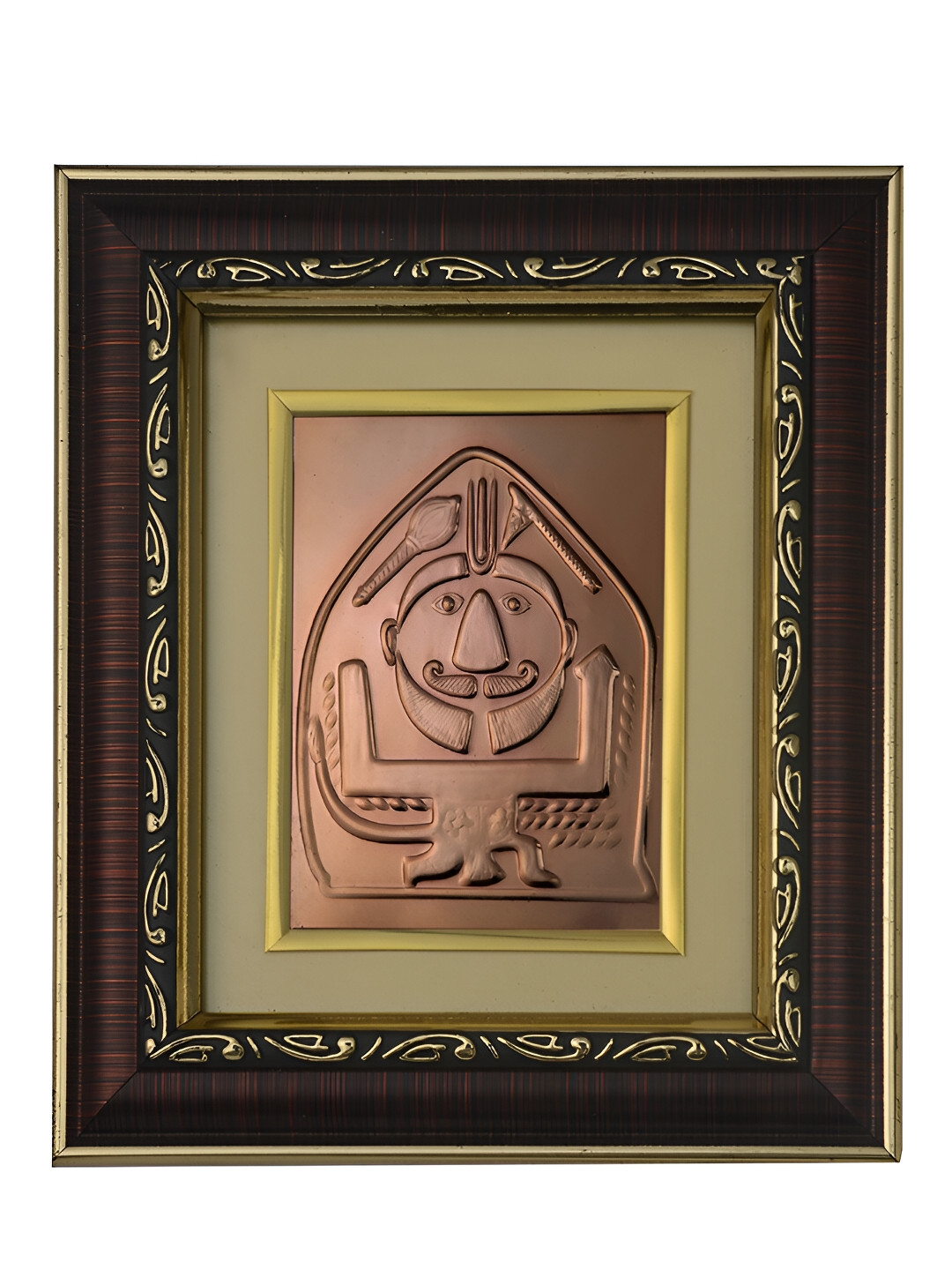 Pray Everyday Brown & Copper Toned Salasar Balaji Self Design Wall Photo Frame