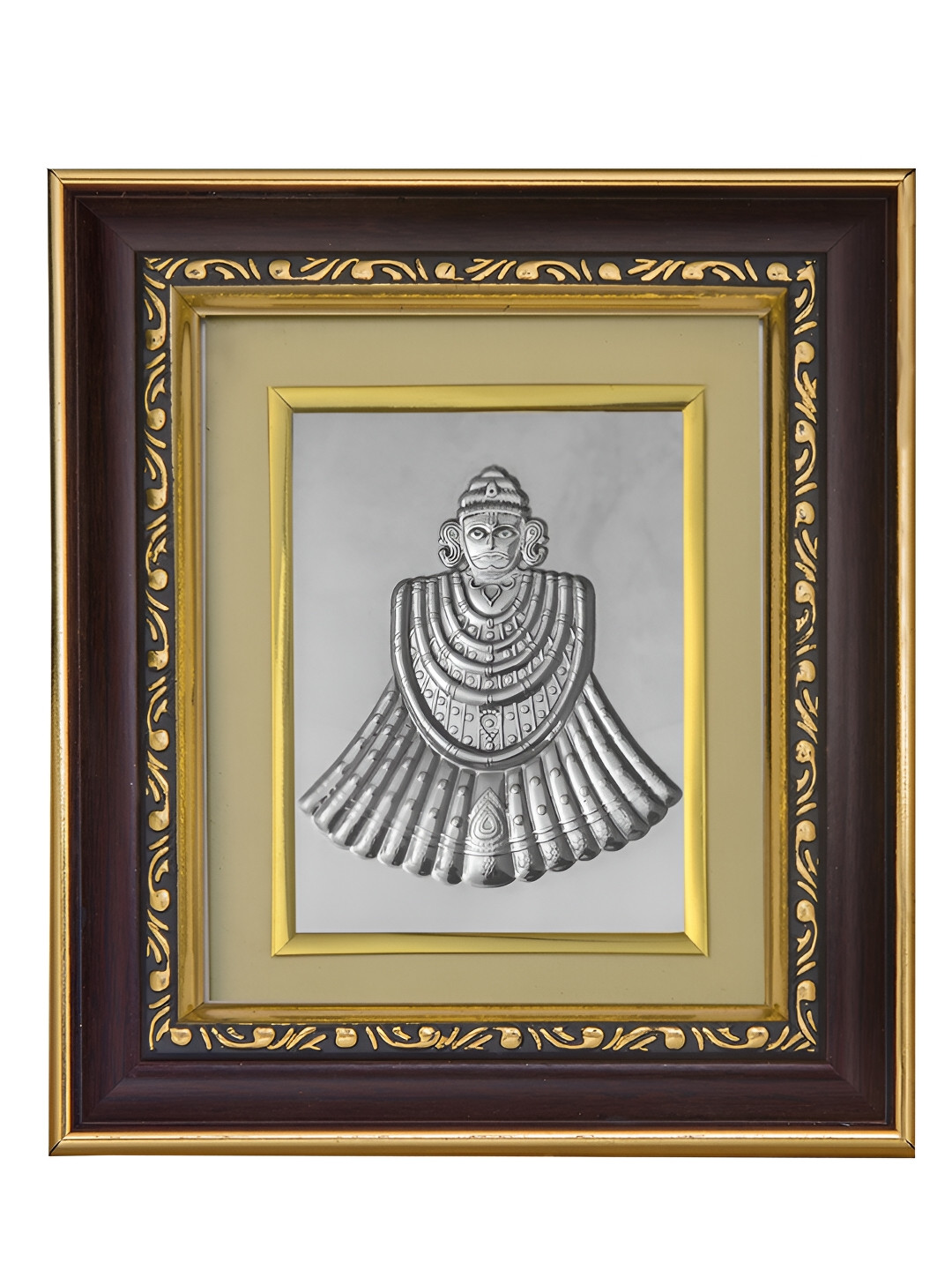 Pray Everyday SilverToned and Grey Khatu Shyam Ji Photo Frame