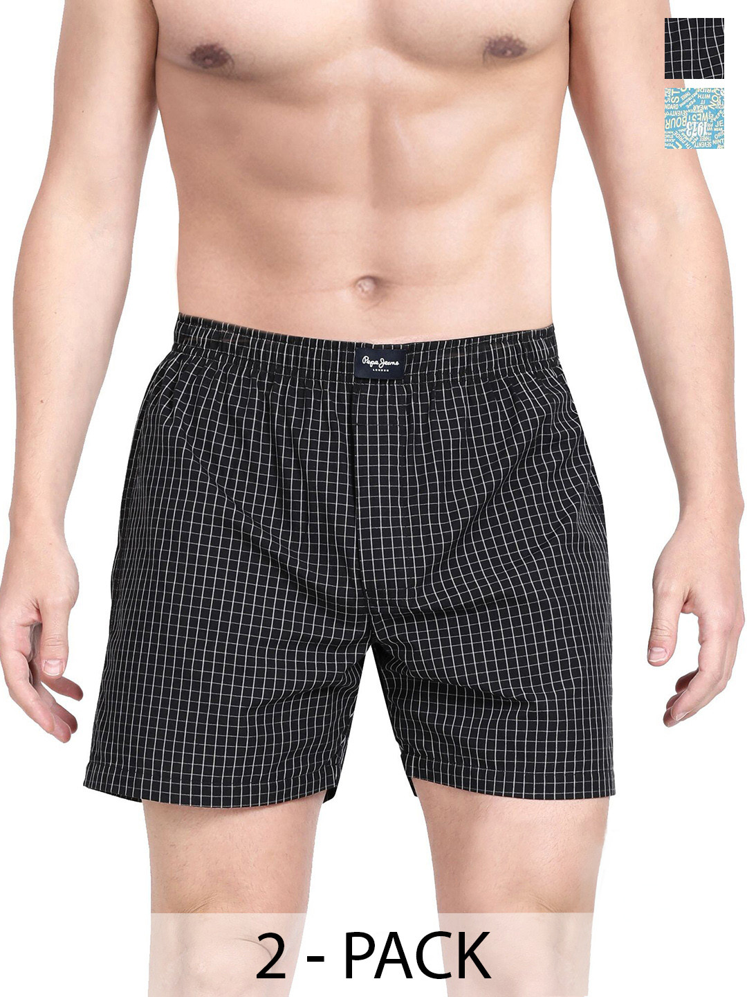 Pepe Jeans Pack Of 2 Printed Inner Elastic Pure Cotton Boxers 18532528-1-18691220-1