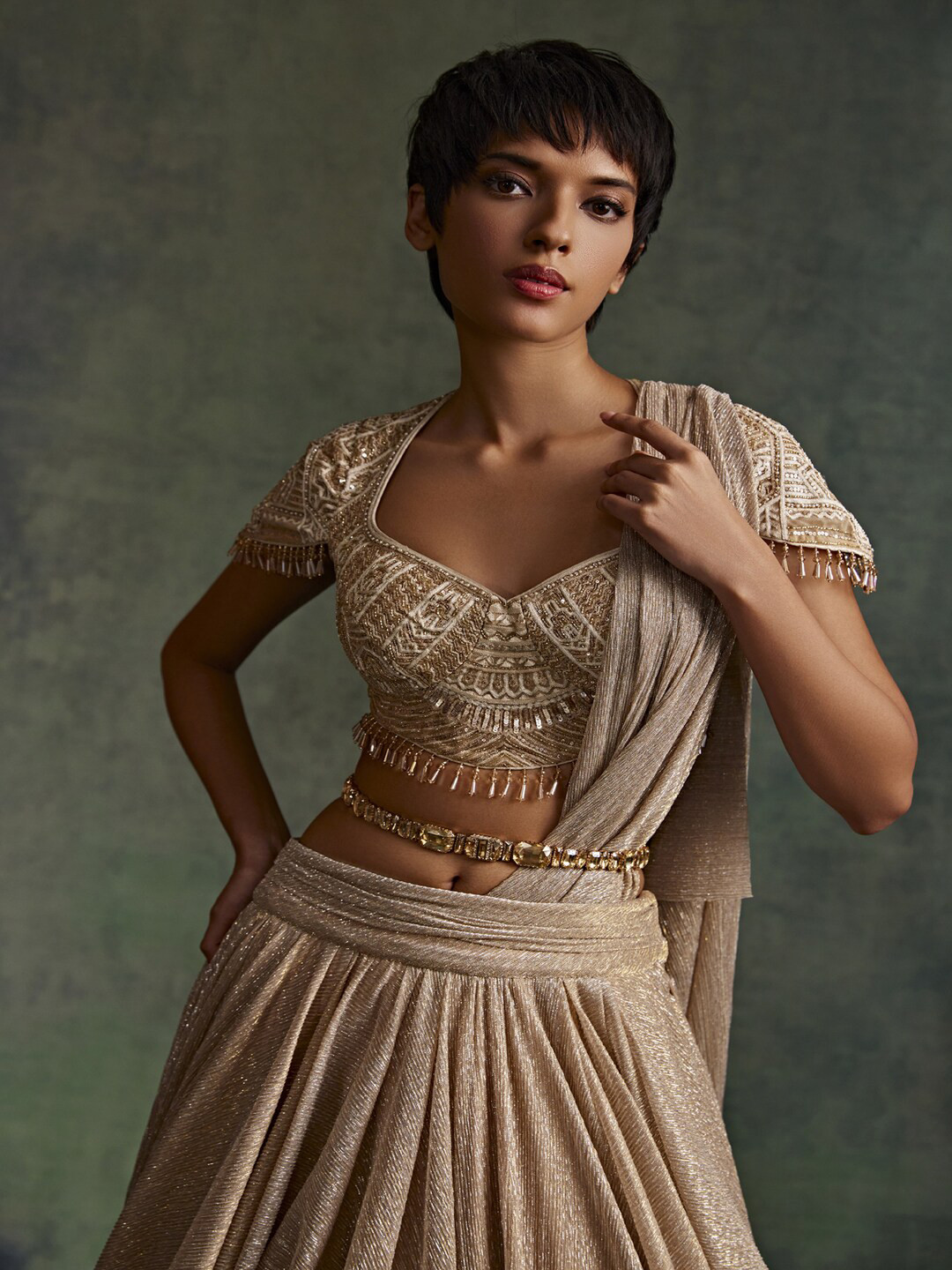 Tarun Tahiliani Beaded Waist Chain