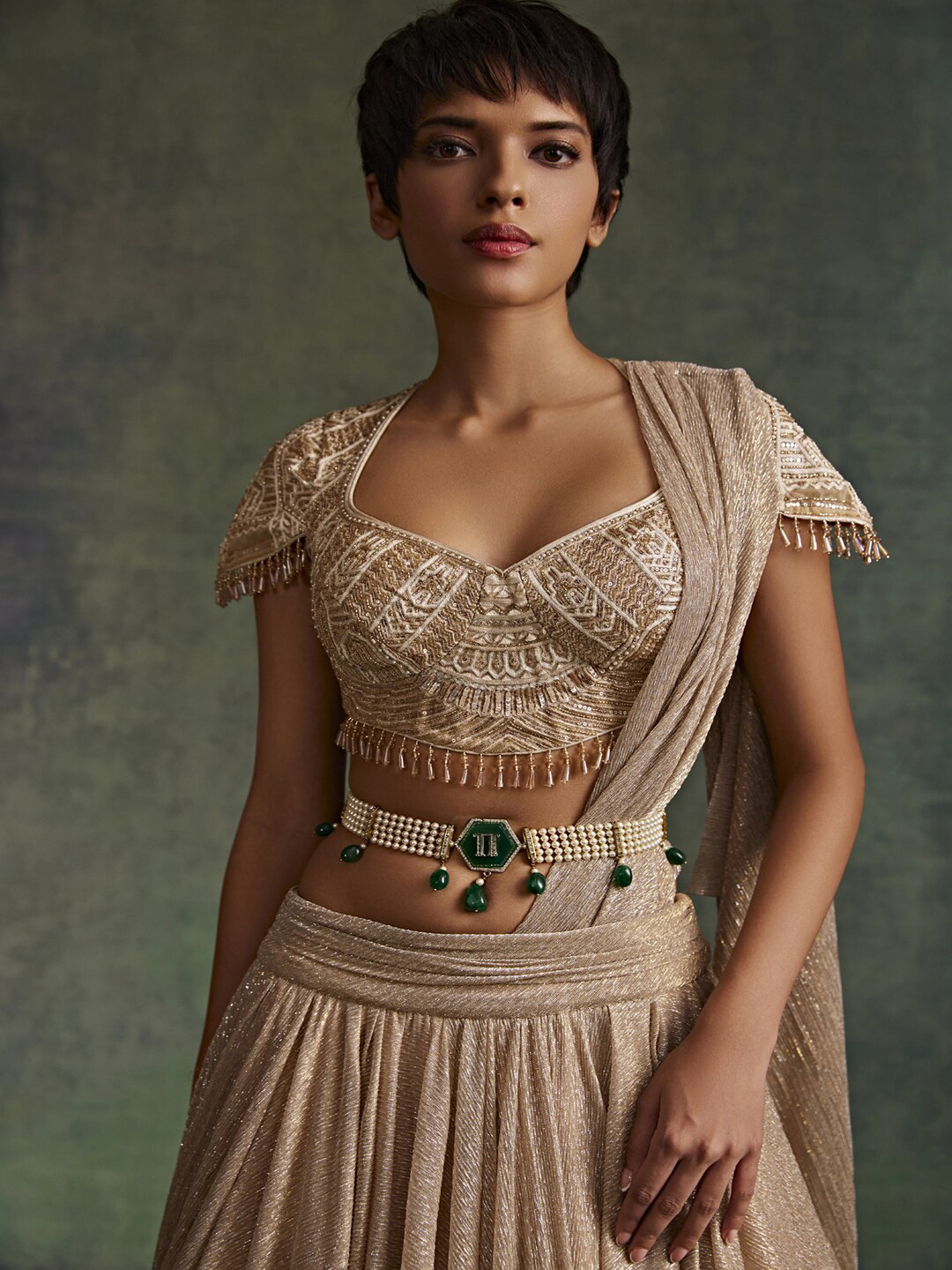 Tarun Tahiliani Metal Layered Body Chain