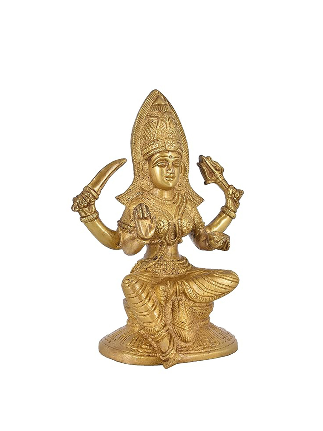 WHITEWHALE Gold Toned Brass Santoshi Mata Idol Showpiece