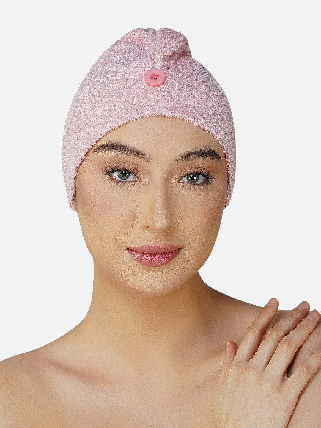 RANGOLI Peach Coloured Bamboo 500 GSM Hair Towel Wrap