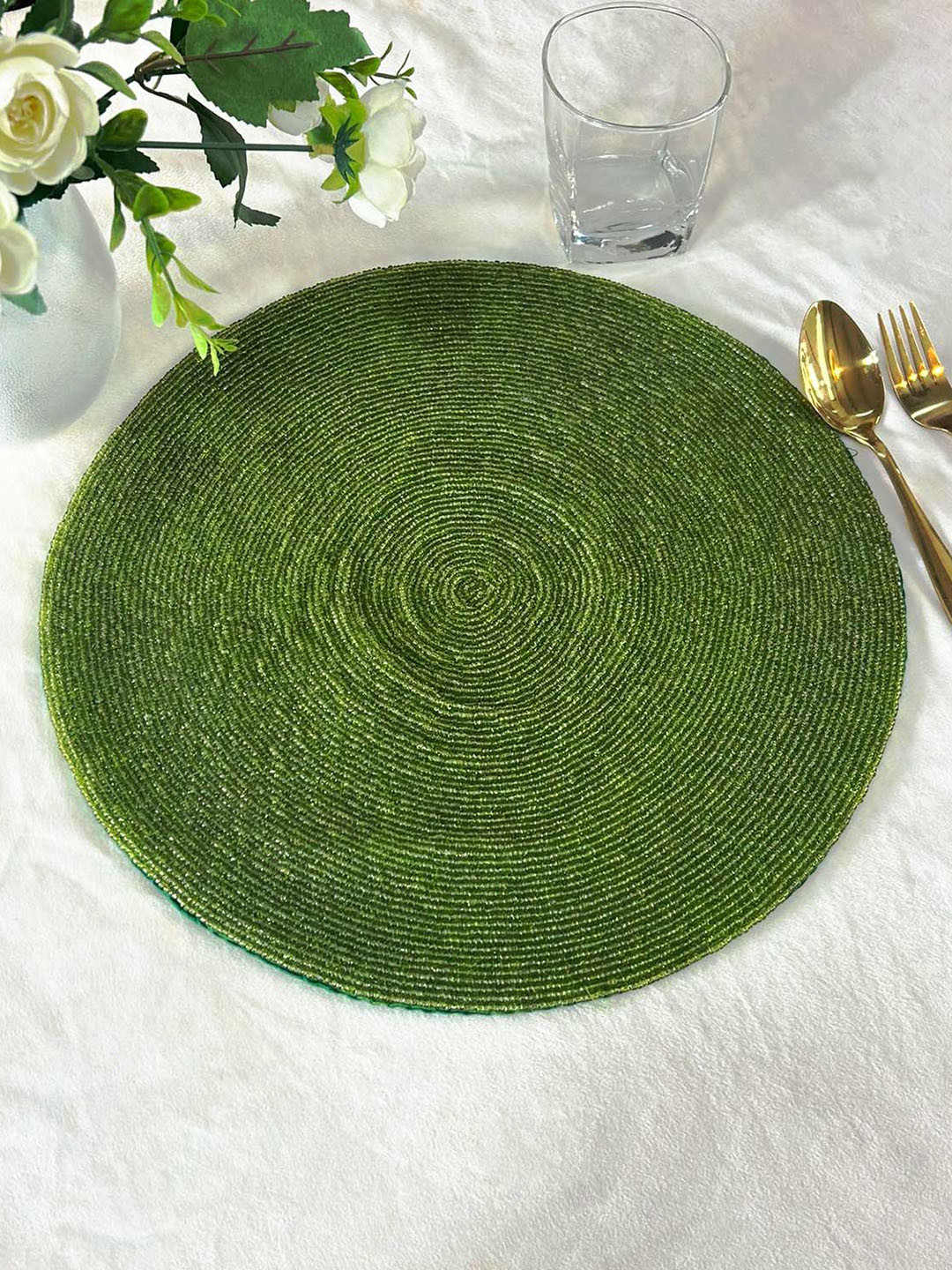 Folkstorys Green Round Table Placemat